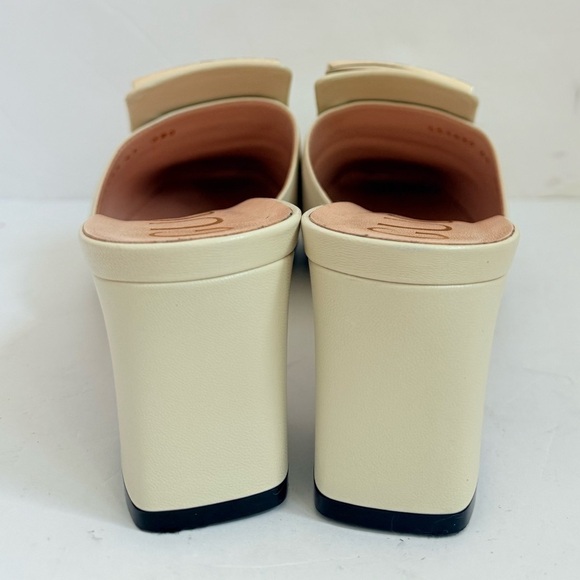 GUCCI Mystic White/ Off-white leather Madelyn Crystal G Mules Block heel  EU 41 - Picture 7 of 9